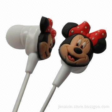 Cartoon design earphone with CE, RoHS and FCC marks